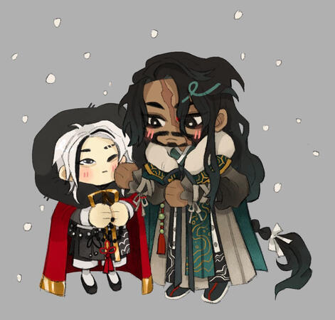 White Tiger and Black Tortoise chibis